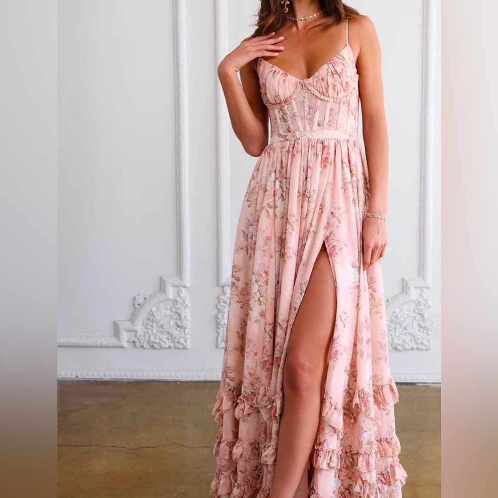 Floral Pink Maxi Dress